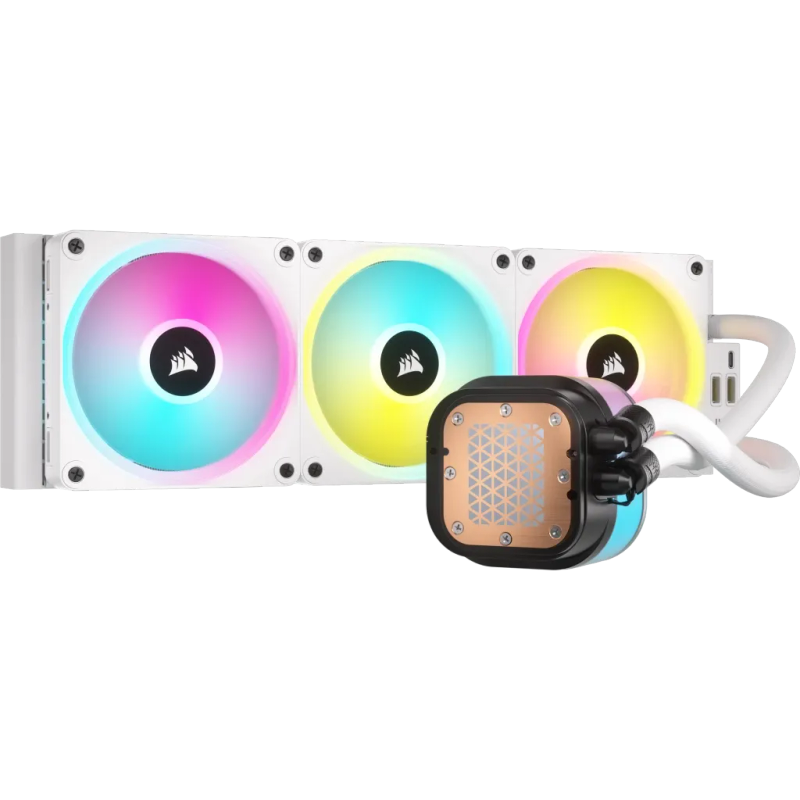 CORSAIR iCUE LINK H150i LCD Liquid CPU Cooler - QX120 RGB Fans - White - 360mm Radiator - Fits In...