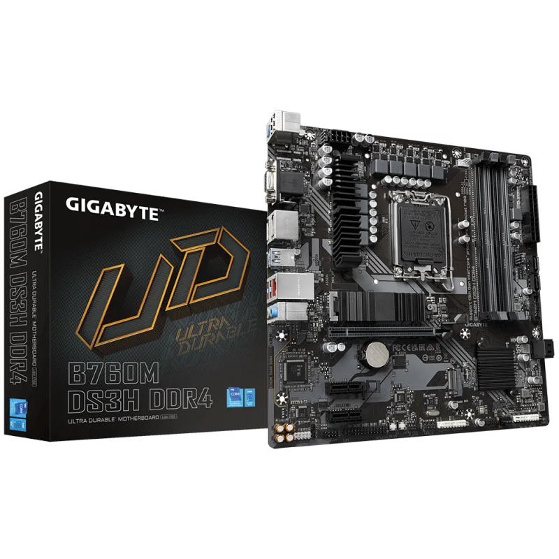 GIGABYTE Intel B760 Motherboard for LGA 1700 - 4x DDR5, 2x M.2, VGA/HDMI/DP x2, mATX