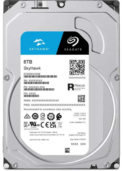 Seagate Skyhawk ST6000VX009 6TB 3.5'' HDD Surveillance Drives; SATA 6GB/s Interface; 8+ Bays Supp...