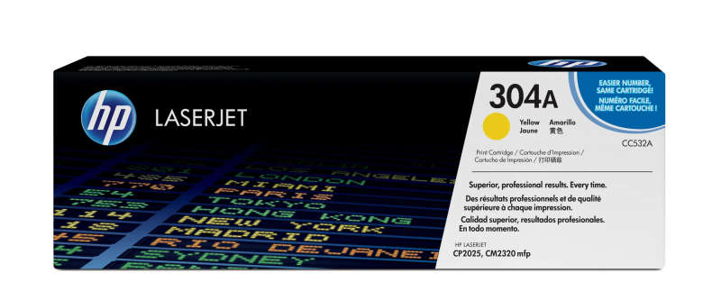 HP 304A Yellow Original LaserJet Toner Cartridge - 800 Pages