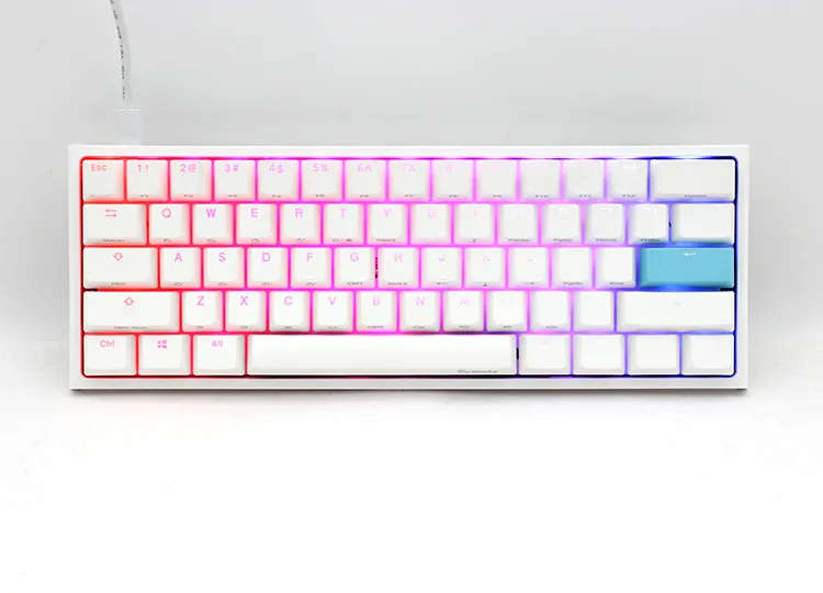 Ducky One 2 Pro 60% Keyboard - White - Cherry Silent Red