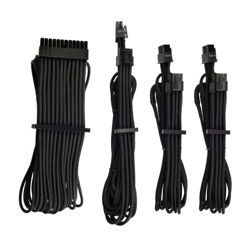 Corsair Premium Individually Sleeved Black PSU Cable Kit - Starter Package
