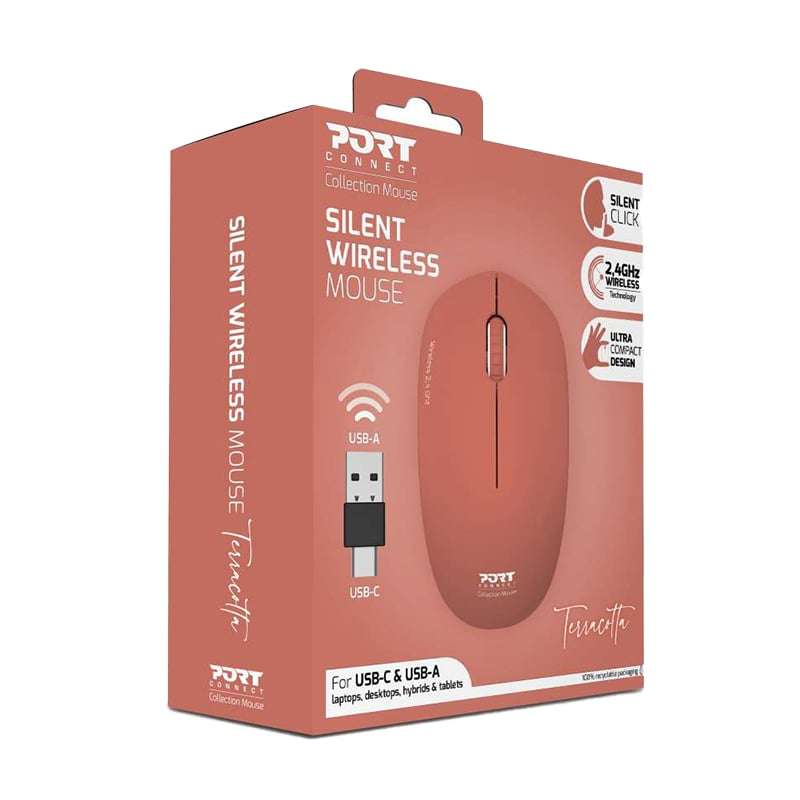 Port Connect Mouse Collection II - Wireless Terracotta