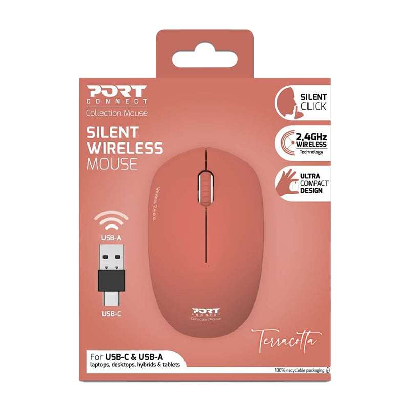 Port Connect Mouse Collection II - Wireless Terracotta