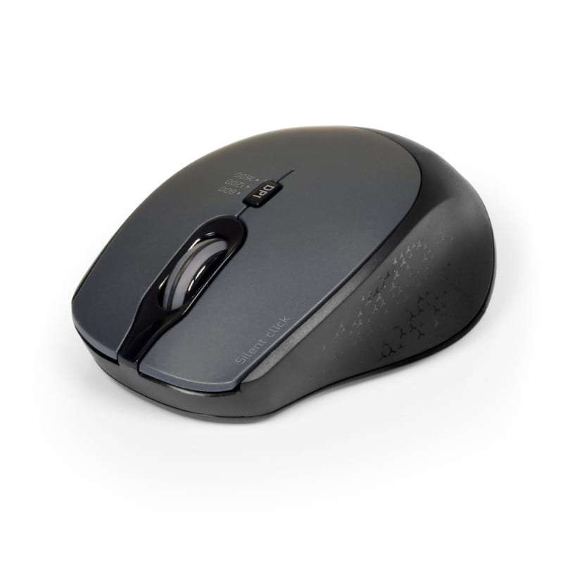 Port Wireless Silent Mouse - 3600DPI, 3 Button, USB and Type-C Dongle - Black
