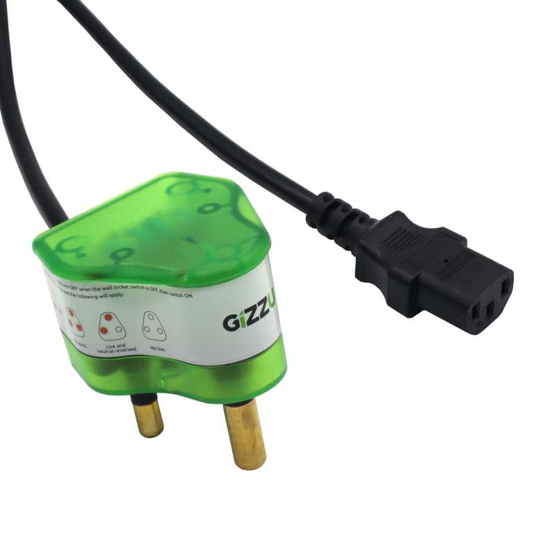 Gizzu 10A Kettle Plug Surge Protector Cable - 1.5M