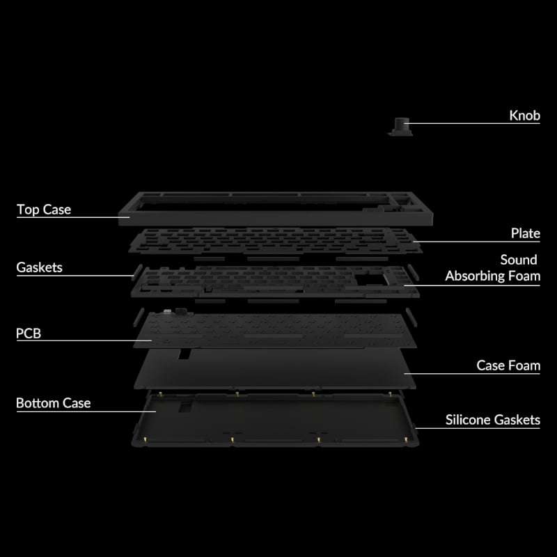 Keychron Q1 75% Barebone RGB Wired Keyboard - Black