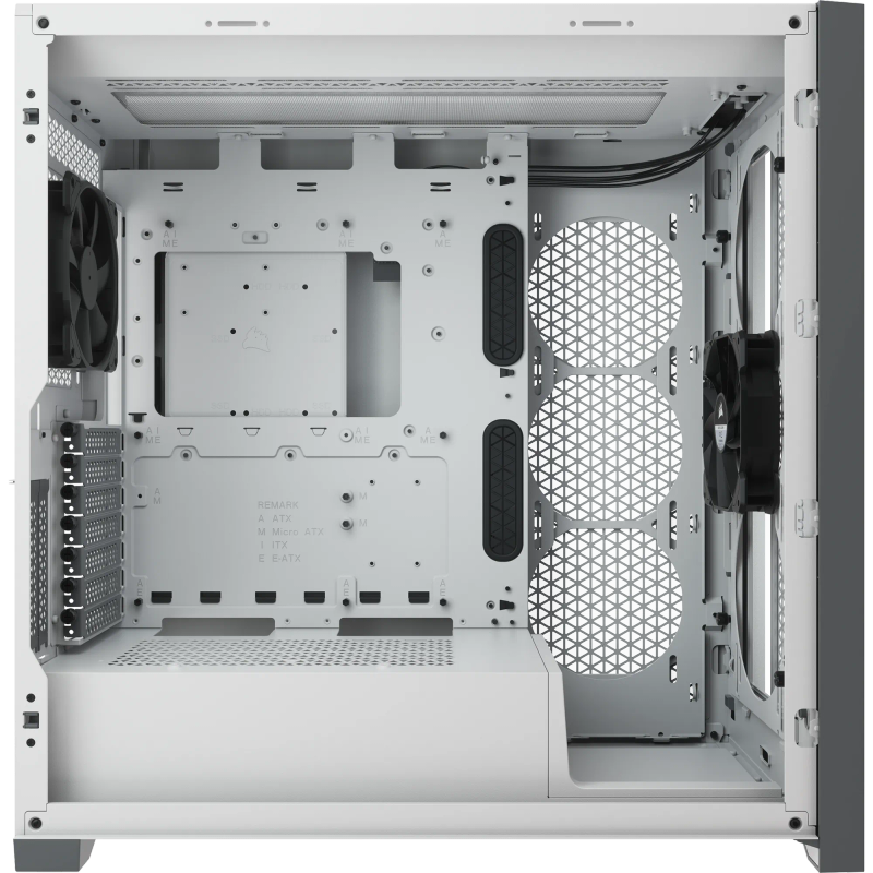 5000D Airflow Tempered Glass Mid-Tower - White (4x3.5'', 2x2.5'', Up to 360mm Liquid Coolers - AT...