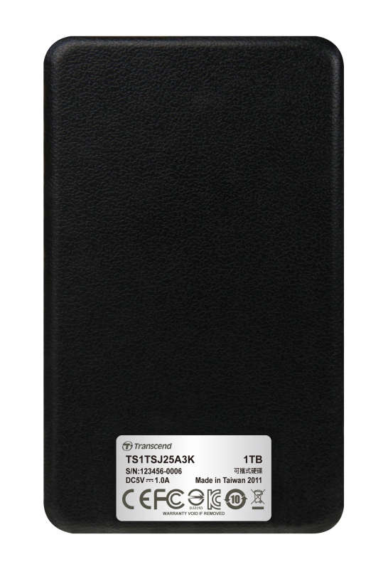 Transcend 1TB 25A3 USB 3.1 2.5'' USB HDD - Black