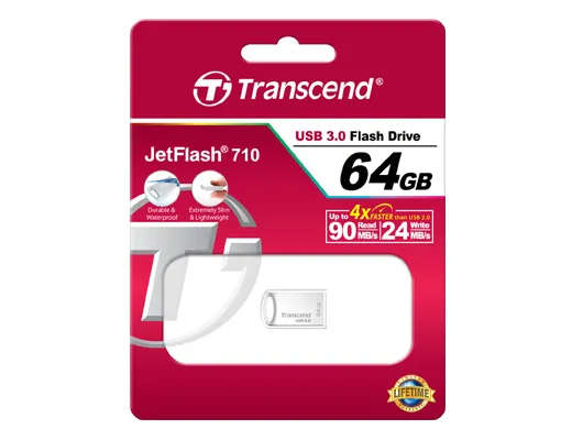 Transcend 64GB JetFlash 710 USB 3.0 - Silver