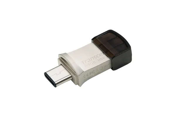 TRANSCEND 64GB JetFlash 890 USB-C &amp; USB 3.1 OTG Flash Drive - Silver