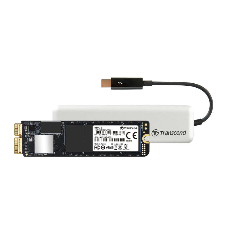 TRANSCEND 960GB JetDrive 855 NVMe PCI-3 SSD Upgrade Kit for Mac with PCI-E Thunderbolt Enclosure