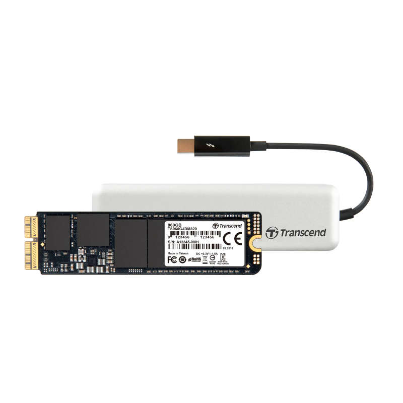 TRANSCEND 960GB JetDrive 855 NVMe PCI-3 SSD Upgrade Kit for Mac with PCI-E Thunderbolt Enclosure