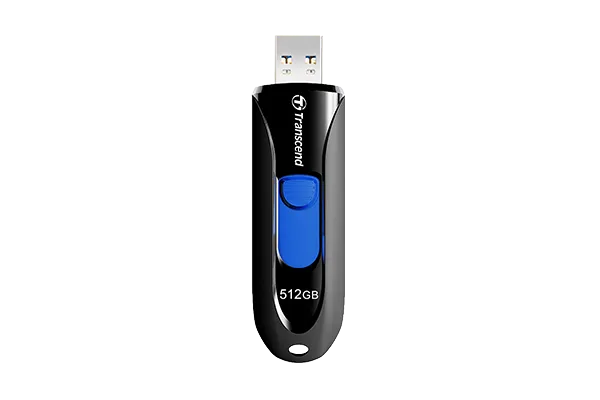 Transcend 512GB JF790 USB 3.1 Gen 1 Capless Flash Drive - Black and Blue