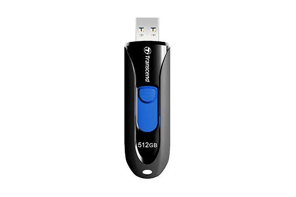 Transcend 512GB JF790 USB 3.1 Gen 1 Capless Flash Drive - Black and Blue