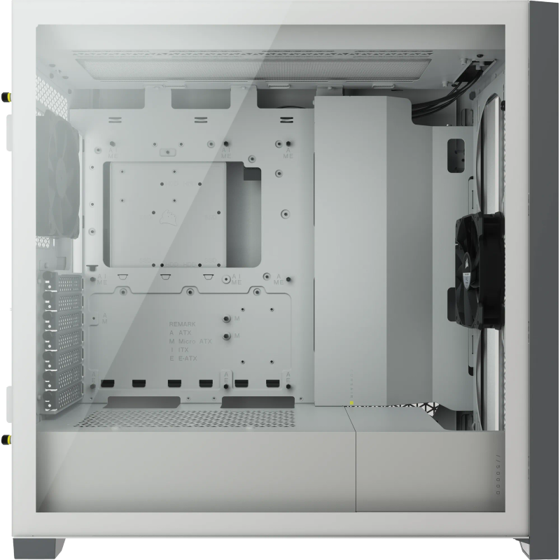 5000D Airflow Tempered Glass Mid-Tower - White (4x3.5'', 2x2.5'', Up to 360mm Liquid Coolers - AT...