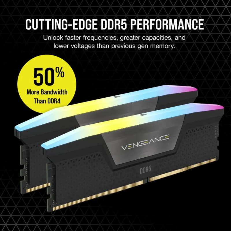 CORSAIR Vengeance RGB DDR5 48GB (2 x 24GB) 7200 CL36-46-46-116