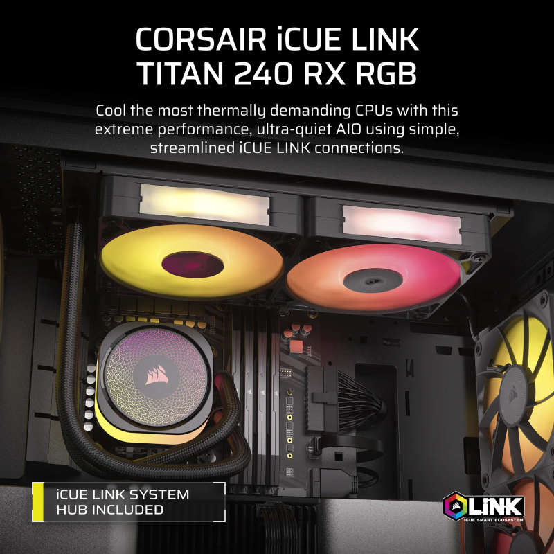 CORSAIR iCUE LINK Titan 240 RX RGB Liquid CPU Cooler