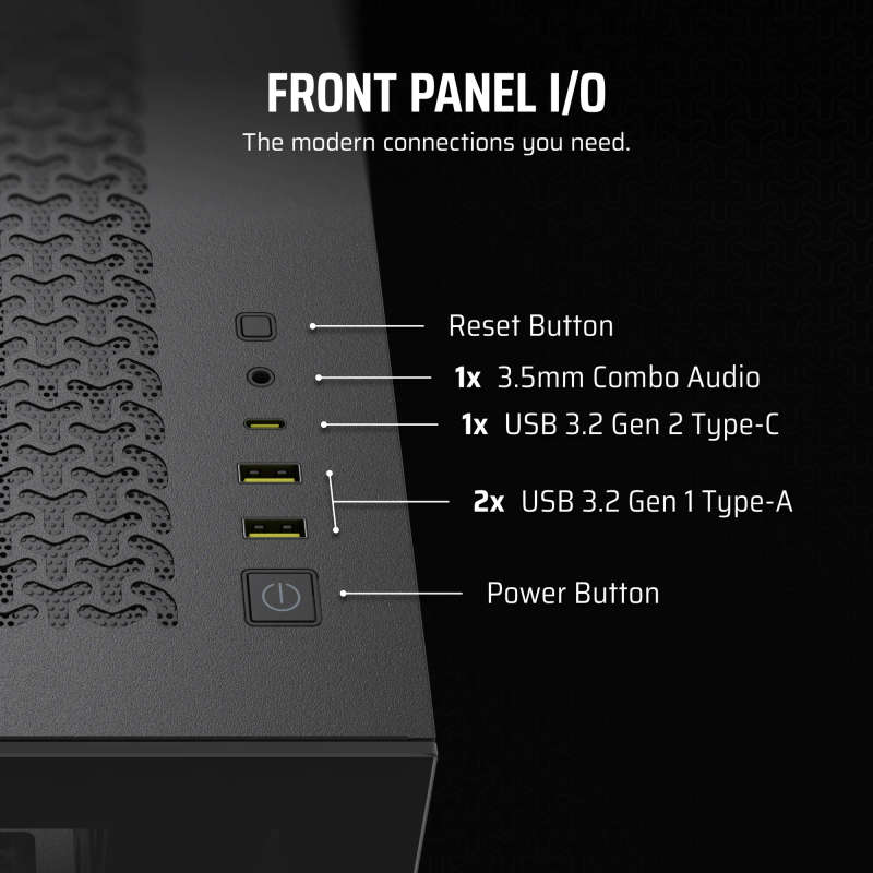 3500X Tempered Glass Mid-Tower PC Case - Black