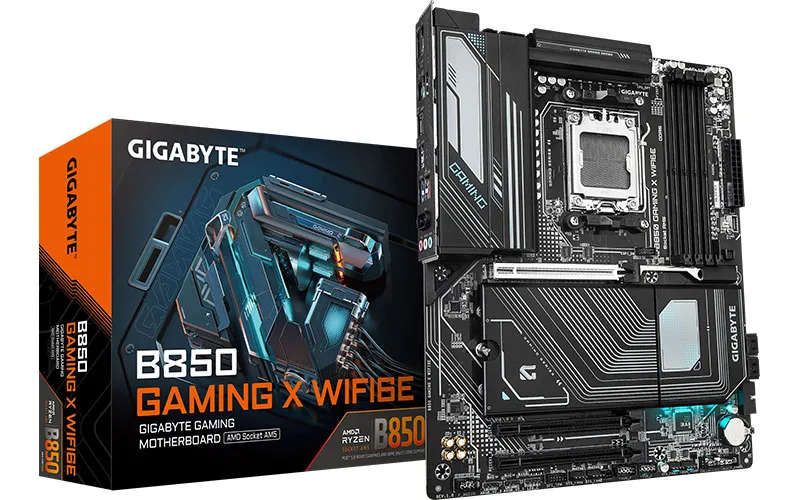 Gigabyte AMD B850 Gaming Chipset Motherboard for AMD AM5 - 4x Dual DDR5, 3x M2, 1x HDMI, 1x DP