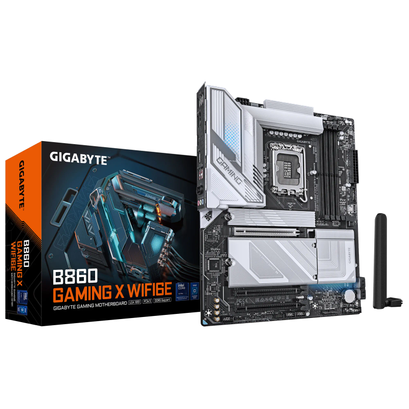 Gigabyte Intel® B860 Chipset Motherboard for LGA 1851 - 4x DDR5, 3x M2, HDMI/DP/USB4.0, ATX