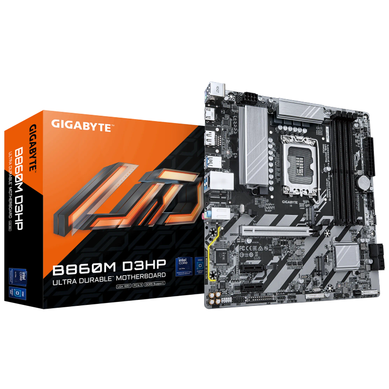 Gigabyte Intel® B860 Chipset Motherboard for LGA 1851 - 4x DDR5, 2x M2, HDMI/DP, mATX