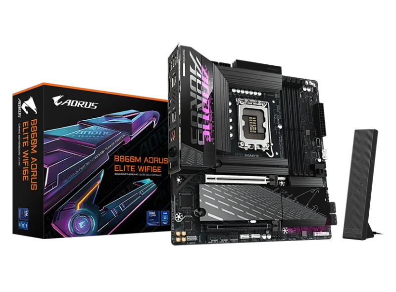 Gigabyte Intel® B860 Chipset Motherboard for LGA 1851 - 4x DDR5, 3x M2, HDMI/DP/USB4.0, mATX