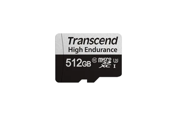 TRANSCEND 350V 512GB HIGH ENDURANCE MICRO SD UHS-I  U3 CLASS10 - READ 100 MB/S - WRITE 45MB/S - W...