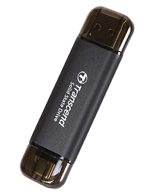 TRANSCEND 256 GB ESD310C USB3.2 TYPE A &amp; C (USB 10Gbps) OTG COMPACT PORTABLE SSD  - Read 1050...