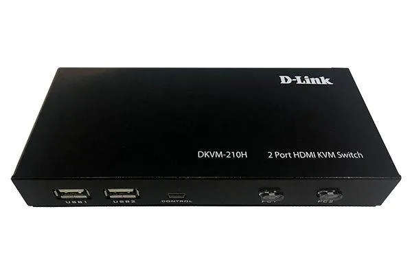 2-Port HDMI KVM switch ; 2x HDMI ports; 2x USB Type-B ports; Switching buttons on front panel; HD...