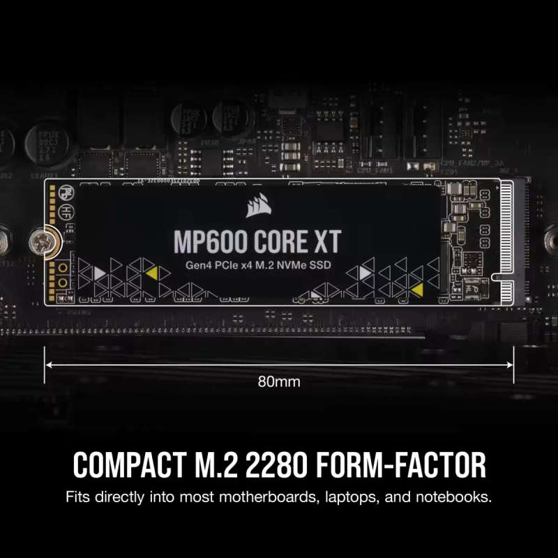 Corsair MP600 CORE XT 4TB NVMe PCIe M.2 SSD; Read Up To 5000MB/s; Write up to 4400MB/s