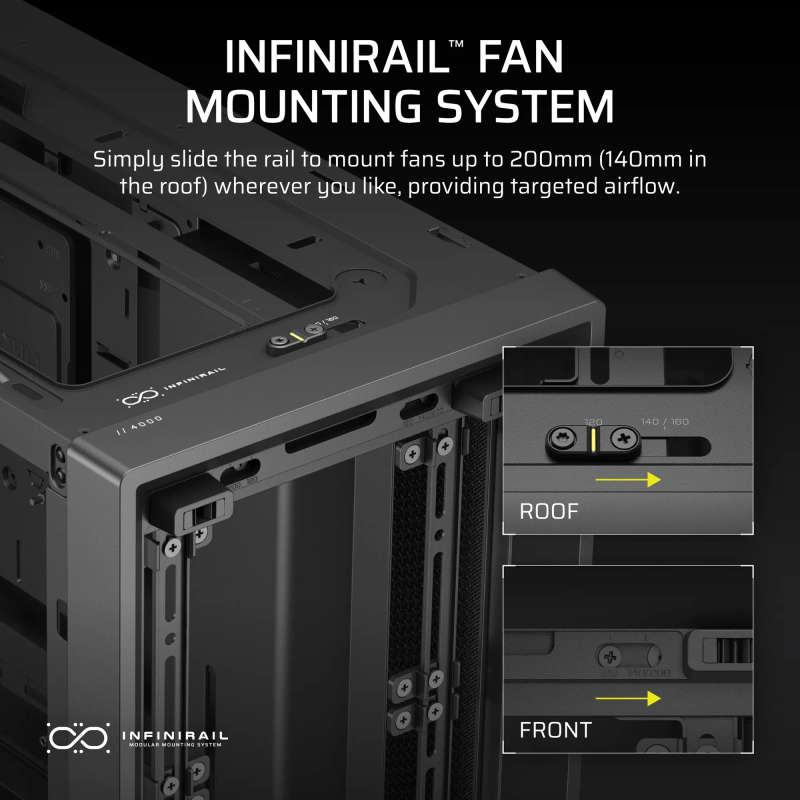 FRAME 4000D Mid-Tower PC Case; No Fans - Black.