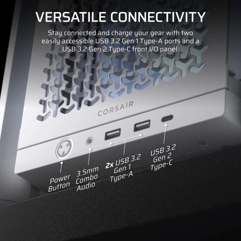 FRAME 4000D RS ARGB Mid-Tower PC Case; 3x RS ARGB PWM Fans; White.