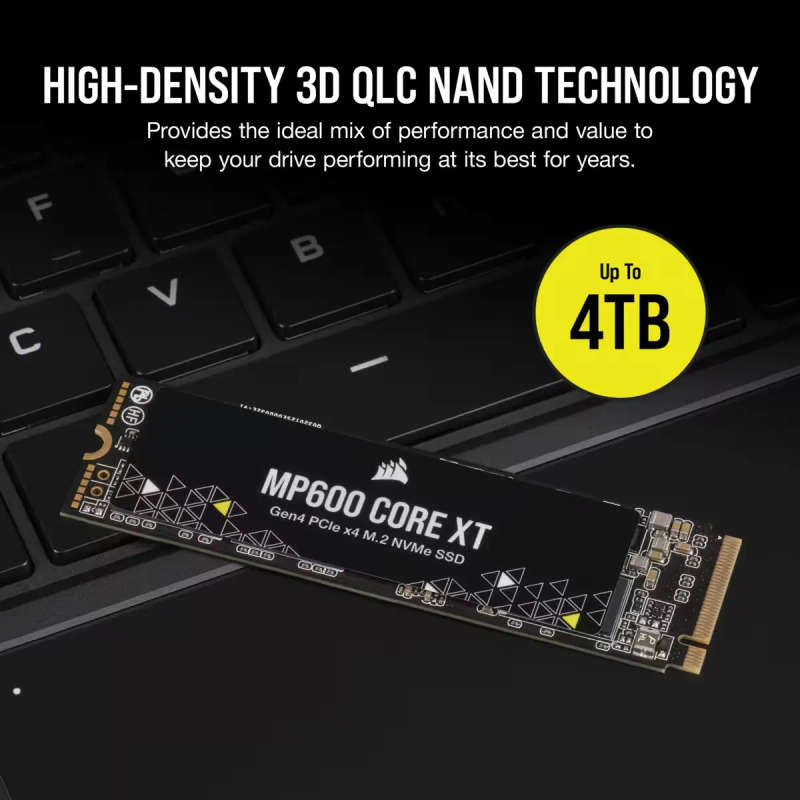 Corsair MP600 CORE XT 4TB NVMe PCIe M.2 SSD; Read Up To 5000MB/s; Write up to 4400MB/s