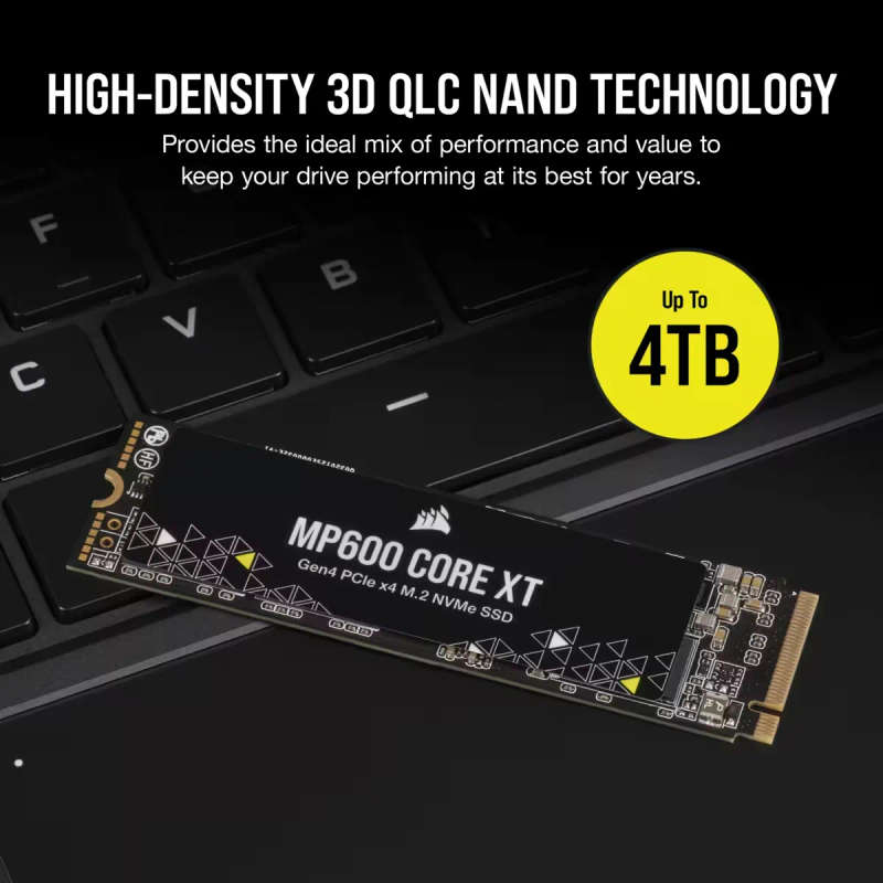 Corsair MP600 CORE XT 4TB NVMe PCIe M.2 SSD; Read Up To 5000MB/s; Write up to 4400MB/s