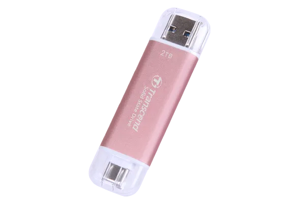 TRANSCEND 2 TB ESD310P USB3.2 TYPE A &amp; C (USB 10Gbps) OTG COMPACT PORTABLE SSD  - Read 1050MB...