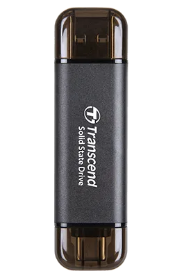 TRANSCEND 256 GB ESD310C USB3.2 TYPE A &amp; C (USB 10Gbps) OTG COMPACT PORTABLE SSD  - Read 1050...