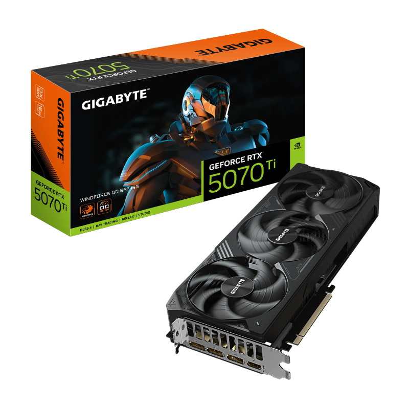 GIGABYTE nVidia GeForce RTX 5070Ti WINDFORCE OC SFF - 16GB GDDR7 HDMIx1/DPx3
