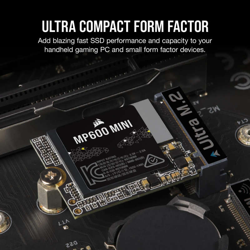 Corsair MP600 MINI 1TB M.2 NVMe PCIe Gen. 4 x4 SSD; Read Up To 5000MB/s; Write up to 3800MB/s