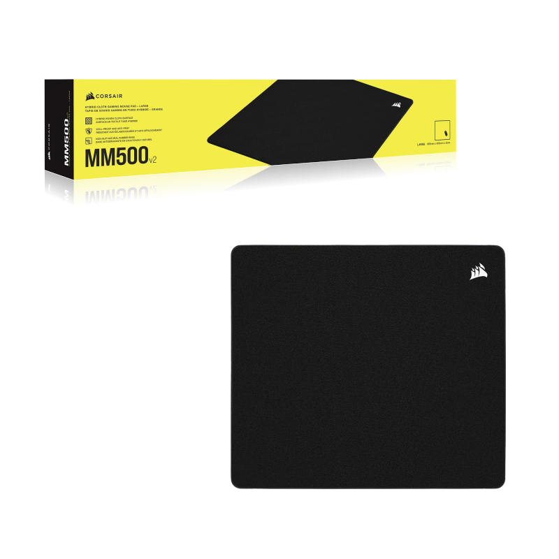 MM500 v2 Hybrid Cloth Gaming Mouse Pad - Large; Black; 450mm x 400mm