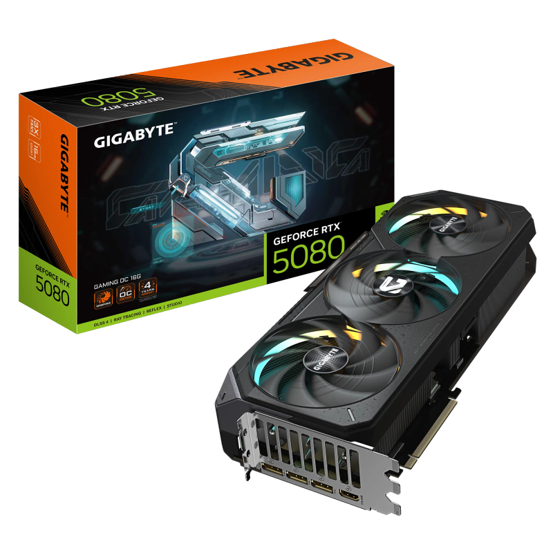 GIGABYTE nVidia GeForce RTX 5080 GAMING OC  - 16GB GDDR7; 256-Bit Memory Bus; 1x HDMI; 3x Display...