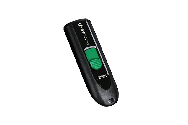 TRANSCEND 256GB JF790C USB C (5Gpbs) CAPLESS FLASH DRIVE - BLACK AND GREEN