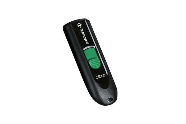 TRANSCEND 256GB JF790C USB C (5Gpbs) CAPLESS FLASH DRIVE - BLACK AND GREEN