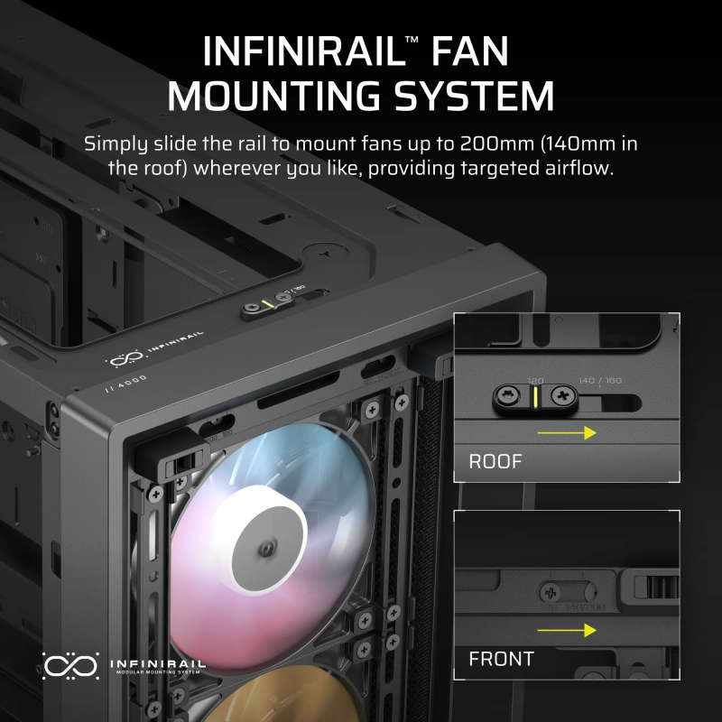 FRAME 4000D RS ARGB Mid-Tower PC Case; 3x RS ARGB PWM Fans; Black.