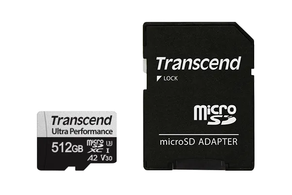 TRANSCEND 340S 512GB ULTRA PERFROMANCE MICRO SD UHS-I  U3 V30 A2 CLASS10 - READ 160 MB/S - WRITE ...