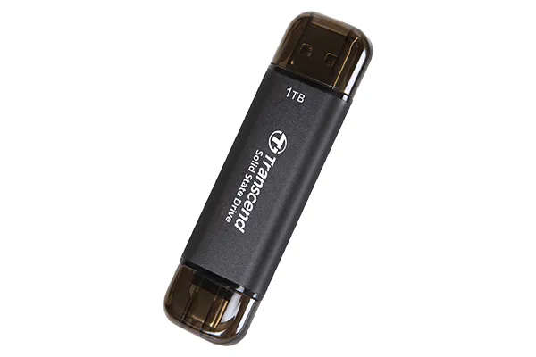 TRANSCEND 256 GB ESD310C USB3.2 TYPE A &amp; C (USB 10Gbps) OTG COMPACT PORTABLE SSD  - Read 1050...