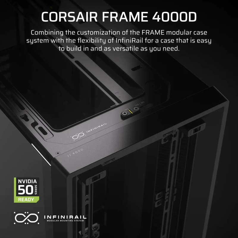 FRAME 4000D Mid-Tower PC Case; No Fans - Black.