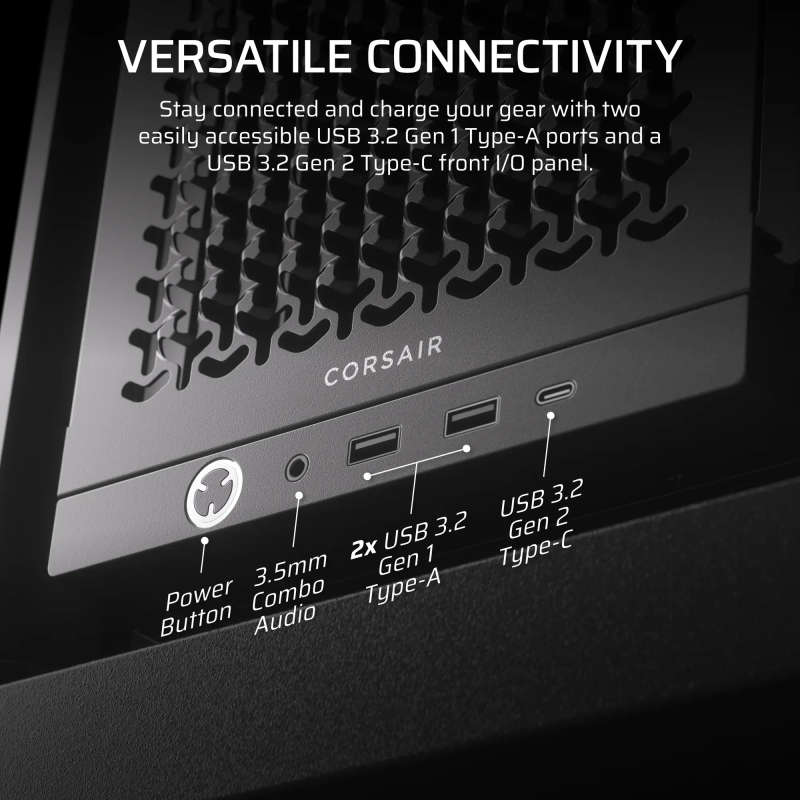 FRAME 4000D Mid-Tower PC Case; No Fans - Black.