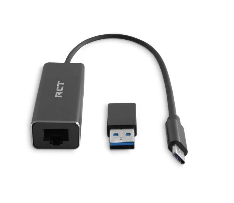 RCT ADP-GN101CU USB 3.0 TYPE C &amp; A TO  RJ45 GIGABIT ETHERNET ADAPTOR