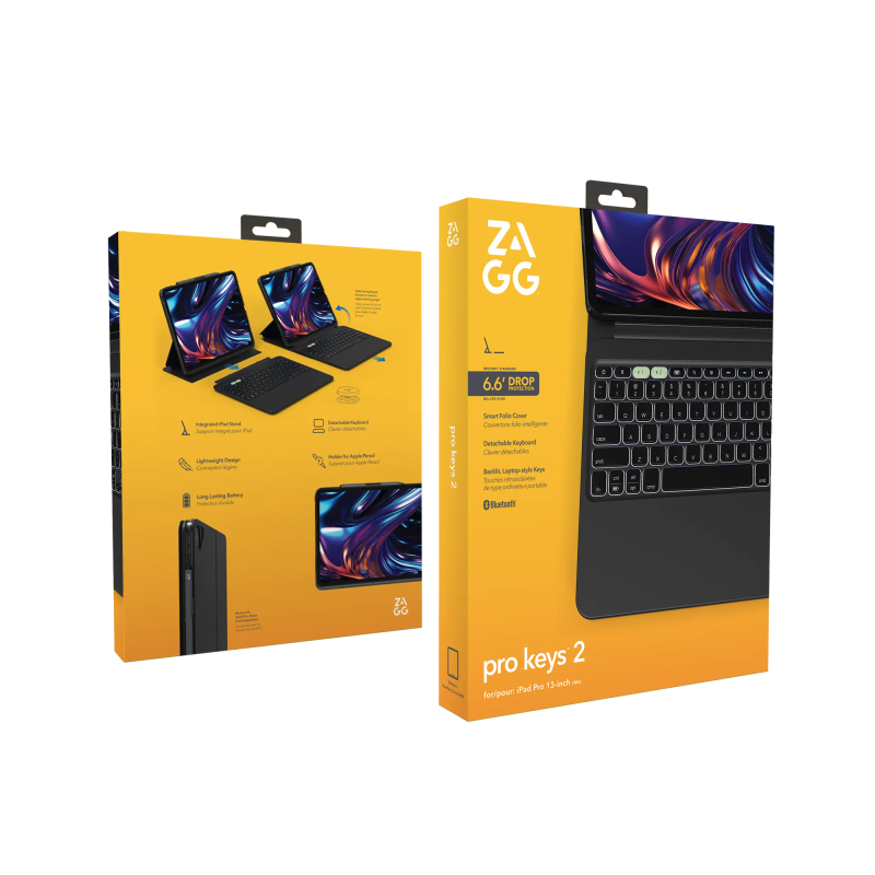 ZAGG-KB-Pro Keys 2-Apple-iPad Pro 13 (M4)-Black-UK